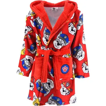 Dívčí oblečení SunCity • Chlapecký fleece župan s kapucí Tlapková patrola - červený EU 104