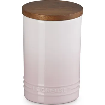 Dóza na potraviny Le Creuset, Dóza Le Creuset s dřevěným víkem, 770 ml, světle růžová - Formadore