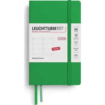 Diář Leuchtturm 1917, Týdenní diář v pevné vazbě Leuchtturm 1917 2026 EN A6 světle zelený - Formadore