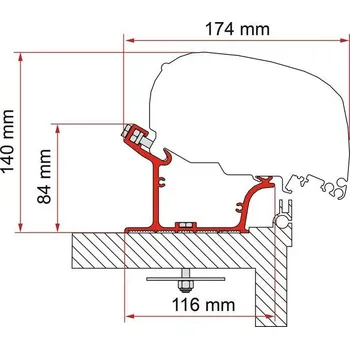 Příslušenství ke karavanu Adaptér pro markýzy Fiamma pro karavany Adria rok 2015 a dále varianta desky 2x 50 cm a 2x 27 cm