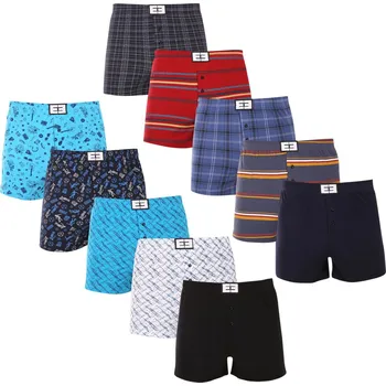 Trenýrky 10PACK pánské trenky Nedeto vícebarevné (10NTV01) 3XL Možnost vrácení zboží ZDARMA do 120 dnů!