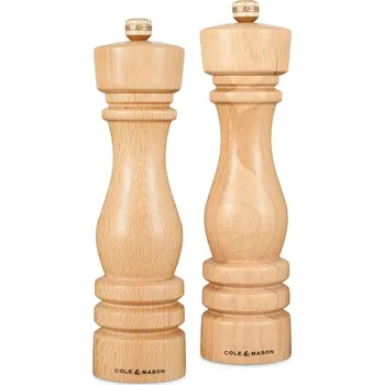 Mlýnek na koření Sada mlýnků na sůl a pepř COLE&MASON London přírodní buk 22 cm