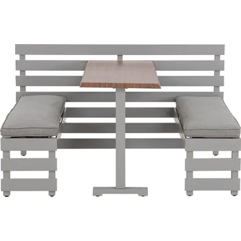 Zahradní sestava Ocelový balkonový set Sunjoy LAGOS - 126 cm x 157 cm, šedý | A201018410