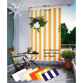 Slunečník Peddy Shield Sada napínací techniky se šikmou sluneční plachtou – barva světle slonovinová