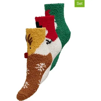 Dámské ponožky Ponožky ONLY Rot/ Hellbraun/ Grün 4628443 onesize