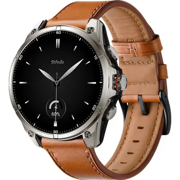 Chytré hodinky Madvell Onyx 3 s GPS platinové s koženým řemínkem + silikonový řemínek