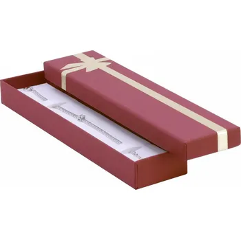 Dárková krabička B-TOP Dárková krabička na náramek – bordó 48 × 204 × 24 mm