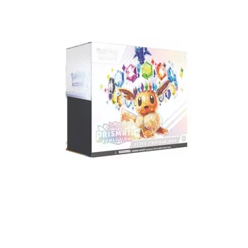 Sběratelská karetní hra Pokémon TCG Prismatic Evolutions Elite Trainer Box Natržená folie ze strany