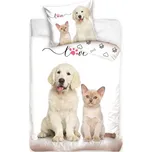 Carbotex • Bavlněné ložní povlečení Štěňátko a koťátko - 100% bavlna Renforcé - 70 x 90 cm + 140 x 200 cm
