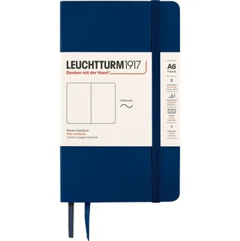 Diář Leuchtturm 1917, Notes hladký v měkké vazbě Leuchtturm 1917 A6, 123 stran, tmavě modrý, 80 g/m² - Formadore