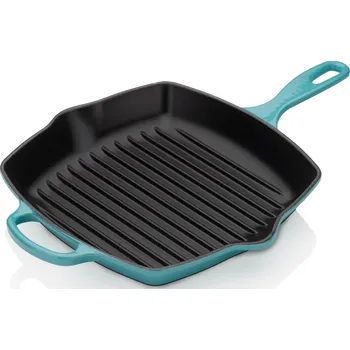Nádobí Le Creuset, Grilovací pánev Signature čtvercová 26 cm azurová - Formadore