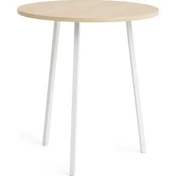 Jídelní stůl Hay, Stůl Loop Stand kulatý lakovaná dubová deska stolu bílé nohy 90 cm - Formadore