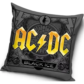Carbotex Polštář AC/DC - motiv Black Ice 40 x 40 cm Šedá