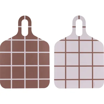 Kuchyňské prkénko Muurla, Prkénko na krájení a servírování Checks & Stripes 30 x 44 cm hnědá-béžová - Formadore