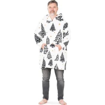 Pánská mikina 4Home Beránková mikina mikroplyš Frosted Trees, uni L - pánské, bílá