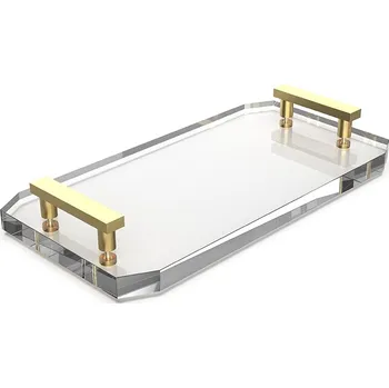 Úložný box Decor Walther, Koupelnová podložka Kristall se zlatými matnými úchyty průhledná - Formadore