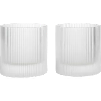 Ferm Living, Sklenice Ripple Tumbler, 250 ml, matná, 2 ks - Formadore
