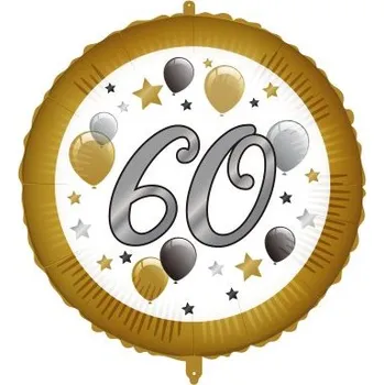 Kruh - číslo 60 HB - 46cm fóliový balónek a závaží