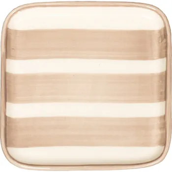 Talíř Zafferano, Talíř na občerstvení Lido Righe s pruhy 11 x 11 cm béžový - Formadore
