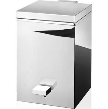 Odpadkový koš Decor Walther, Koš na odpadky do koupelny Corner Soft Close čtvercový 26,5 cm chromový - Formadore