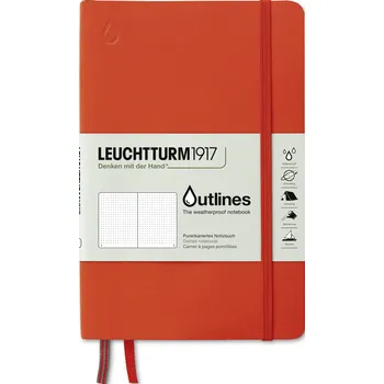 Diář Leuchtturm 1917, Tečkovaný zápisník v ohebné vazbě Outlines B6+, 89 stran, oranžový, 150 g/m² - Formadore