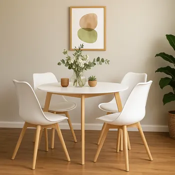 Jídelní set Noela Stůl Scandinavia 105 bílý + 4x židle Scandino bílá