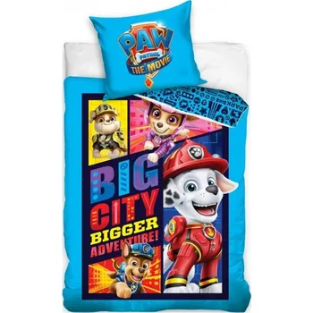 Carbotex • Bavlněné ložní povlečení Tlapková patrola ve filmu - Paw Patrol - modré - 100% bavlna Renforcé - 70 x 90 cm + 140 x 200 cm