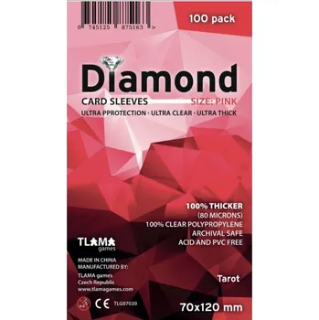 Příslušenství k deskovým hrám Tlama Games Obaly na karty Diamond Pink: Tarot (70×120 mm)