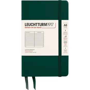 Diář Leuchtturm 1917, Zápisník linkovaný v tvrdých deskách Leuchtturm 1917 A6, 187 stran, tmavě oranžový, 80 g/m² - Formadore