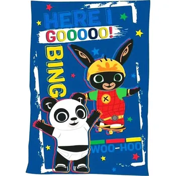 Dětská deka Setino • Dětská fleecová deka Zajíček Bing Bunny - motiv Here I Goooo! - polar fleece 170 GSM - 100 x 140 cm
