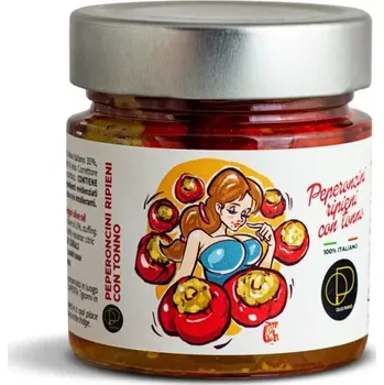 konzervovaná ryba Paprika plněná tuňákem v ol. oleji Piano 200g (Paprika plněná tuňákem v olivovém oleji)