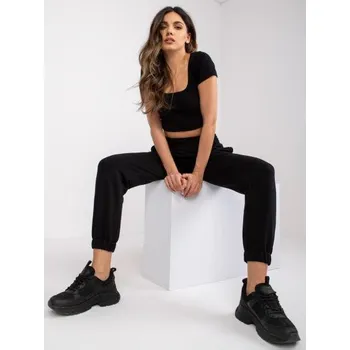 Oblečení a móda Dámské tepláky s kapsami RUE PARIS černé