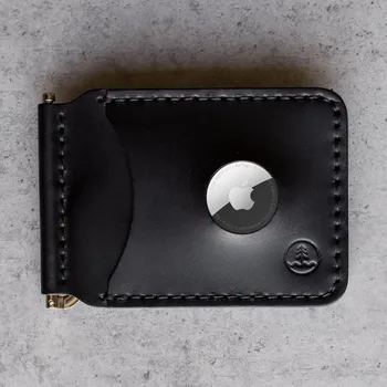 Peněženka AIRTAG KOŽENÁ PENĚŽENKA DOLAROVKA - ČERNÁ Dolarovka na KARTY, BANKOVKY A MINCE Vidra Brand