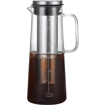 Skleněná karafa 1,0 l s odnímatelným filtrem Elegantní džbán na vodu čaj a domácí nápoje pro každodenní i slavnostní použití