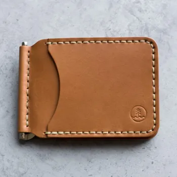 Peněženka KOŽENÁ PENĚŽENKA DOLAROVKA - SVĚTLÁ Dolarovka na KARTY, BANKOVKY A MINCE Vidra Brand