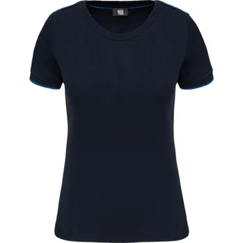 WK DESIGNED TO WORK WK 3021 / Dámské pracovní tričko s krátkým rukávem - námořní modrá/modrá XS