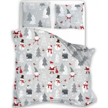 Faro • Vánoční bavlněné ložní povlečení - motiv Přátelé ze severního pólu - 100% bavlna - 70 x 90 cm + 140 x 200 cm