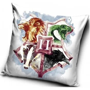 Carbotex • Polštář Harry Potter - erb školy čar a kouzel v Bradavicích - 40 x 40 cm