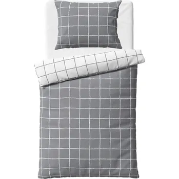 BedTex Káro City bílé 140 x 200, 70 x 90 cm zipový uzávěr