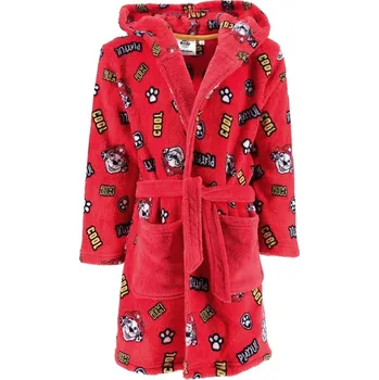 Dívčí oblečení SunCity • Dětský / chlapecký coral fleece župan s kapucí Tlapková patrola - Paw Patrol - motiv Marshall EU 104 Červená