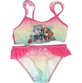 Dívčí plavky E plus M • Dětské / dívčí dvoudílné plavky Tlapková patrola - Paw Patrol - motiv Skye a Everest 98 / 104 Růžová