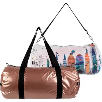 Kabelka LOQI, Taška LOQI Weekender Kristjana S Williams Interiors Rose Gold & New York oboustranná S - Formadore