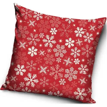 Dekorativní polštářek TipTrade (CZ) • Vánoční polštář - motiv Bílé vločky - 40 x 40 cm
