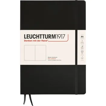 Diář Leuchtturm 1917, Notes hladký v tvrdých deskách Leuchtturm 1917 B5, 219 stran, černý, 80 g/m² - Formadore