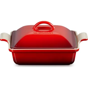 Pánev Le Creuset, Pečící forma Heritage čtvercová s víkem 23 cm višňová - Formadore