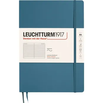 Diář Leuchtturm 1917, Zápisník linkovaný v měkké vazbě Leuchtturm 1917 B5, 123 stran, modrošedý, 80 g/m² - Formadore