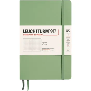 Diář Leuchtturm 1917, Tečkovaný zápisník v měkké vazbě Leuchtturm 1917 B6+, 123 stran, šalvějově zelený, 80 g/m² - Formadore