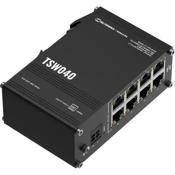 Switch Teltonika TSW040 Switch, průmyslový, 8× LAN, PoE 802.3af/at, PoE budget 240W, bez managementu, IP30, bez zdroje TSW040000000
