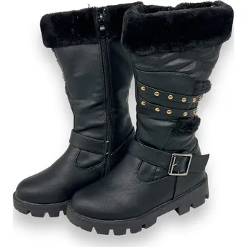 Dívčí obuv Linshi Dívčí černé zimní kozačky Barva: Černá, Velikost: 33