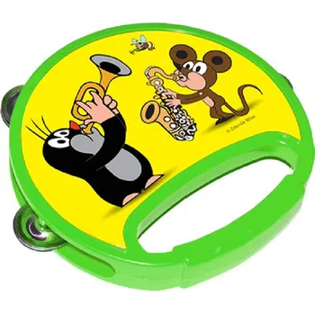 Hudební nástroj pro děti Wiky Dětská tamburína Krtek 18cm - Zelená